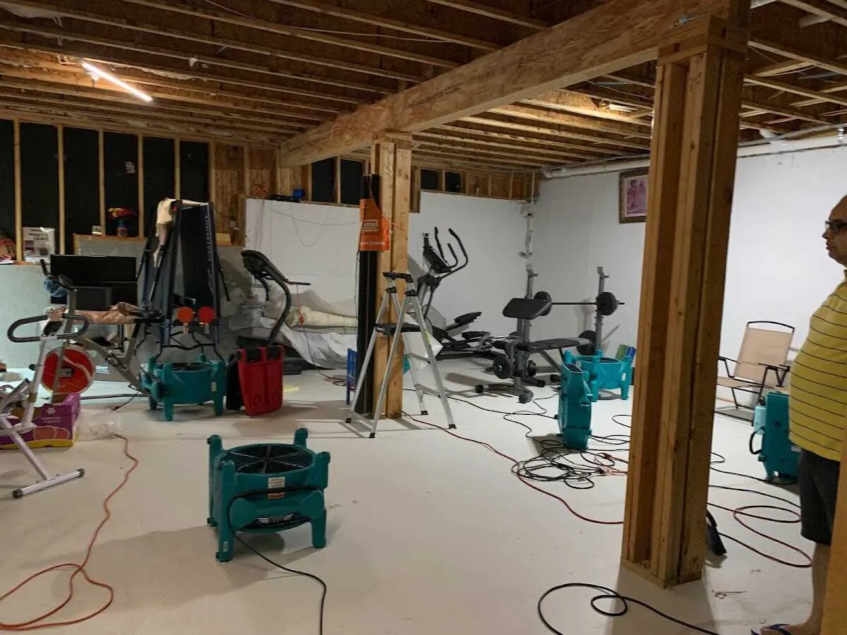 Basement drying equipment setup for Structural Drying in Bemidji
