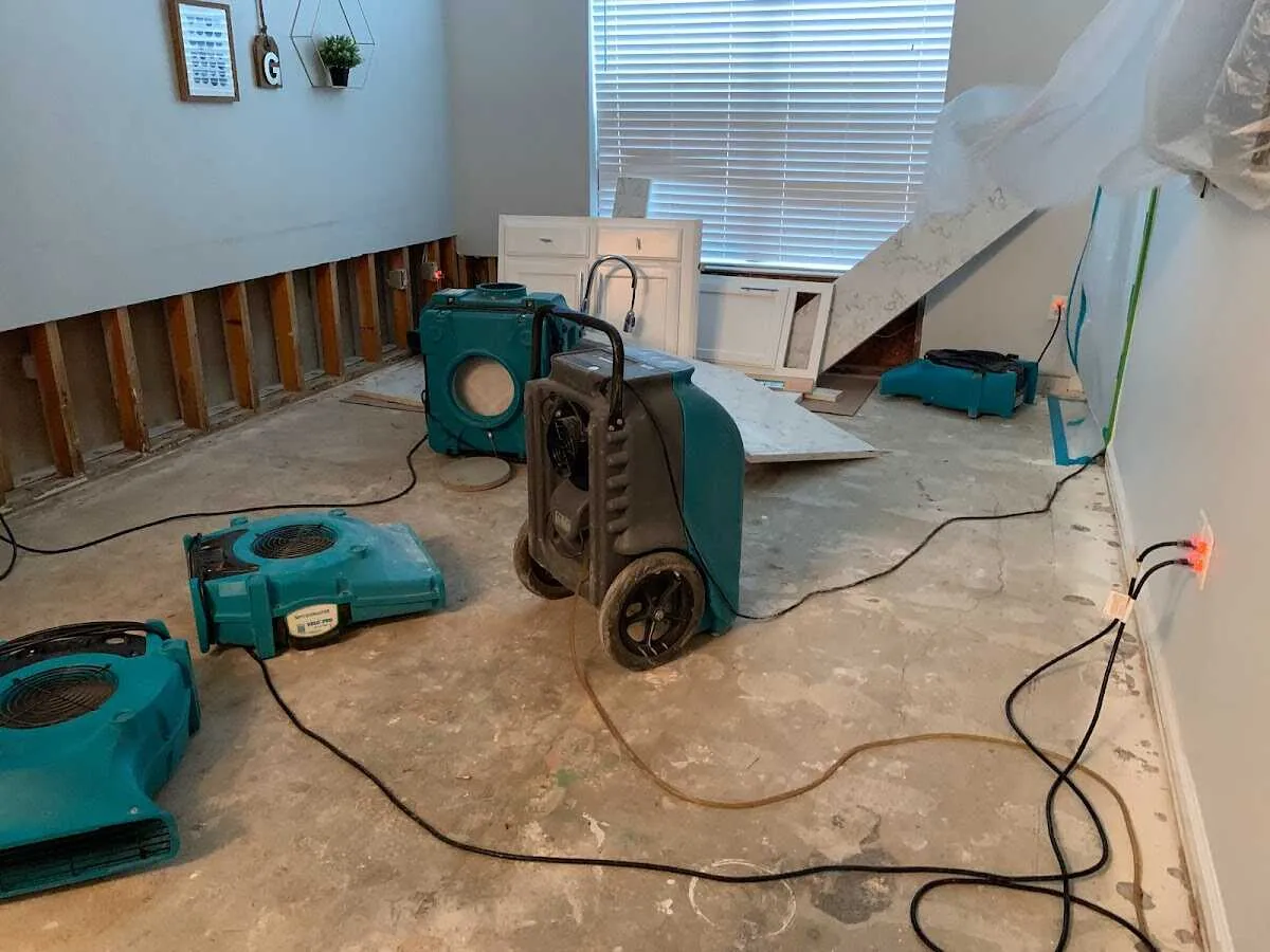 Dehumidifier in flood-cut room for Water Extraction & Removal in Bemidji